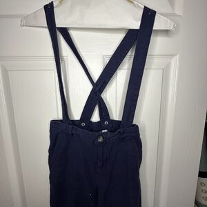 Boys Navy Shorts with Suspenders